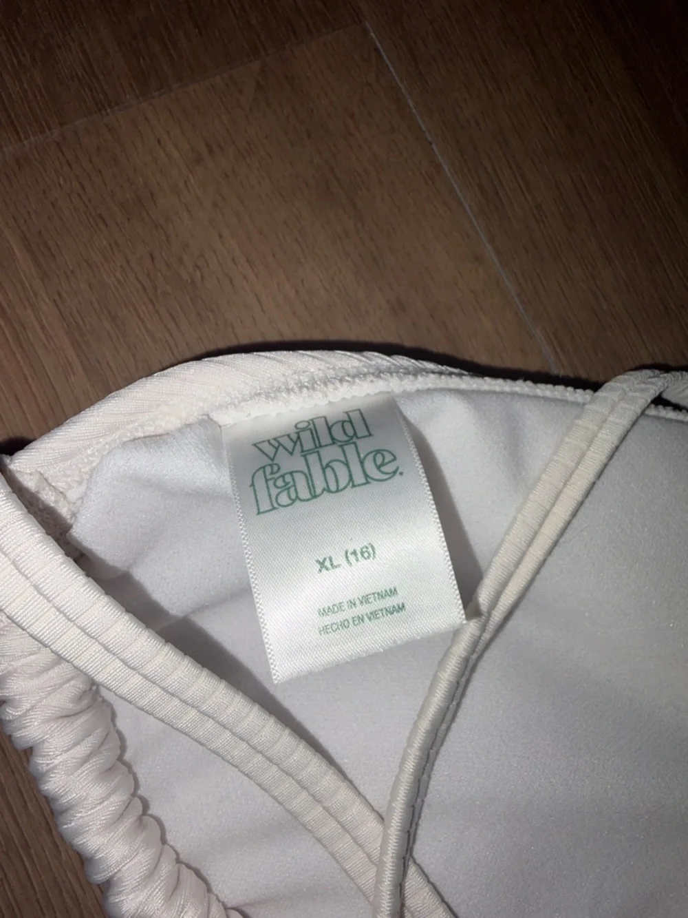 Women’s Ribbed Triangle bikini- White - Picture 3 of 3